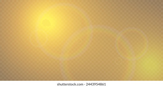 Glowing light and glare effect. On a transparent background.