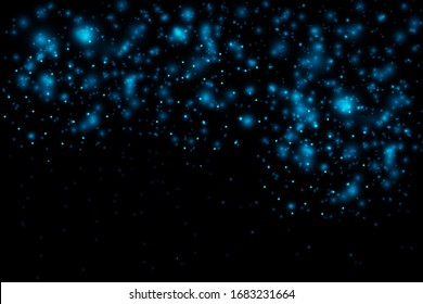 Glühender heller, abstrakter Hintergrund. Zauberblauer Lichteffekt. Stern mit Funkeln auf schwarzem Hintergrund
