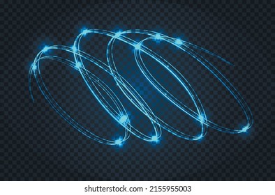 Luces brillantes. Efecto de la luz azul del neón. Rayos ondulantes.