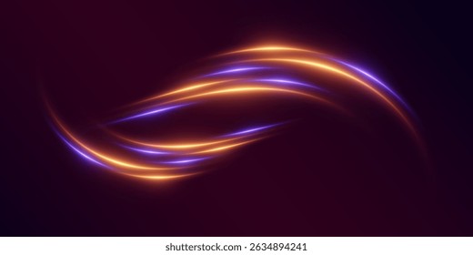 Líneas de luz brillante con efecto desenfocado para un diseño futurista abstracto.
