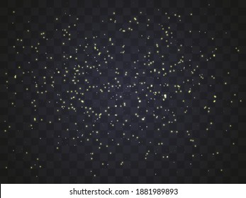 Glowing light on a transparent background. Glowing particles, magic glow. Sparkling light. Vector illustration