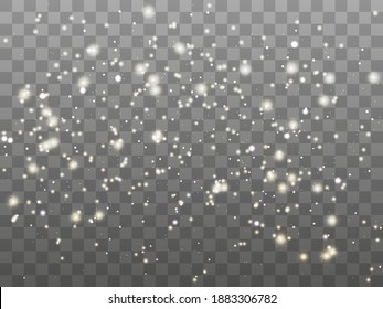 Glowing light on a transparent background. Glowing particles, magic glow. Sparkling light. Vector illustration