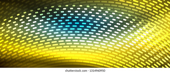 Glowing light particles in dark neon space, magic glow shiny abstract background. Vector design