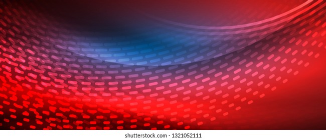 Glowing light particles in dark neon space, magic glow shiny abstract background. Vector design
