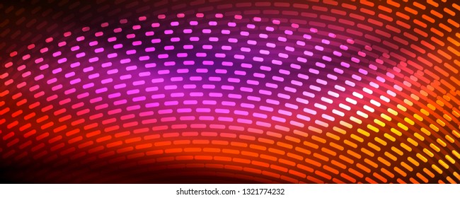 Partículas de luz brillantes en el espacio de neón oscuro, fondo abstracto brillante mágico. Diseño de vectores
