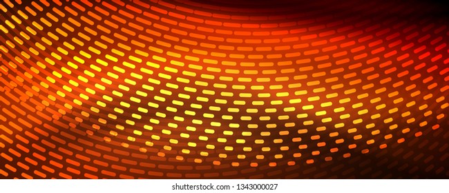 Glowing light particles in dark neon space, magic glow shiny abstract background. Vector design