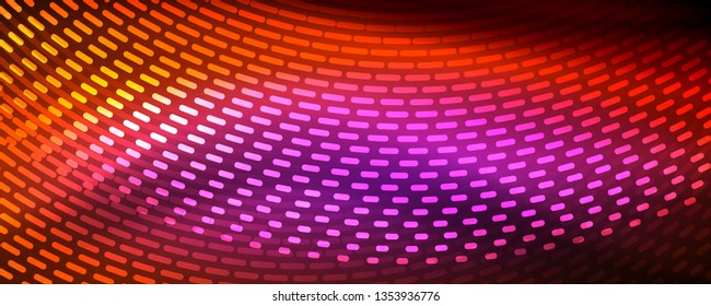 Glowing light particles in dark neon space, magic glow shiny abstract background. Vector design