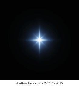 A luz brilhante PNG explode com uma luz azul brilhante em um fundo preto. O sol brilhante está brilhando PNG. Efeito de brilho especial. Flash brilhante.
