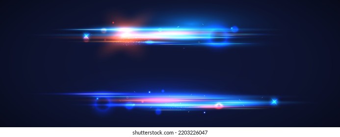 Glowing light speed lines movement futuristic background