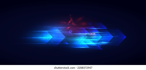 Glühende Linien mit Lichtgeschwindigkeit bewegen futuristischen Hintergrund.