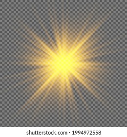Efecto Estrella de luz brillante. Ilustración del vector