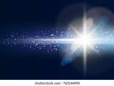 Glowing light star with lens flare