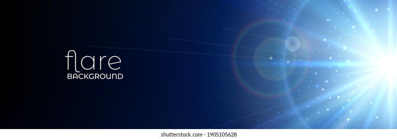 Glowing Light Stars with Sparkles. Blue Light flare effect. Vector illustration.