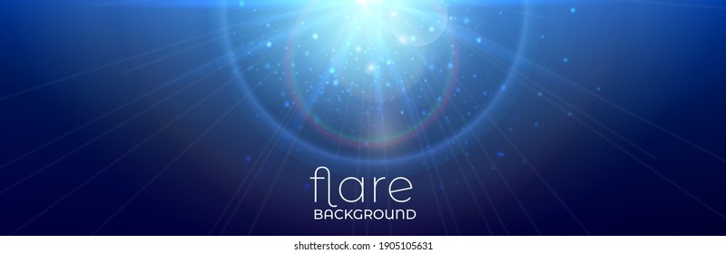 Glowing Light Stars with Sparkles. Blue Light flare effect. Vector illustration.