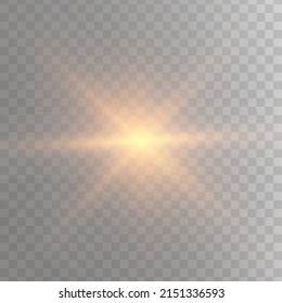 Glowing light stars with sparkles. Transparent shining sun, star explodes and bright flash. Gold bright illustration starburst.