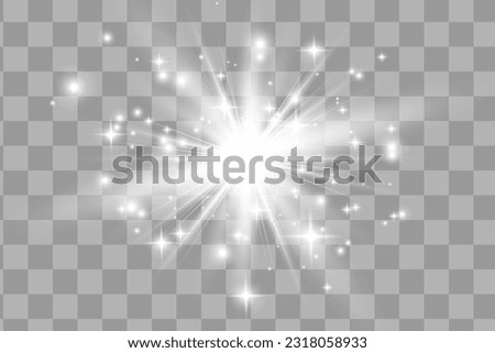 Glowing Light Stars with Sparkles. Write Light effect. Vector illustration