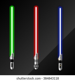 Glowing light swords vector illustration