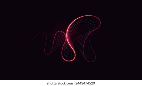 Glowing light voice and sound wave abstract line elements illustration vector