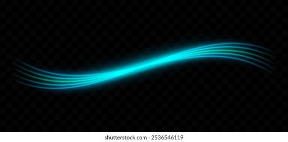 Glowing light wave. Neon, abstract, curved, blue, futuristic, energy, vibrant, flow, digital, glowing lines, dynamic, modern, tech, smooth, motion, bright.