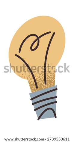 Glowing lightbulb brilliant idea sticker