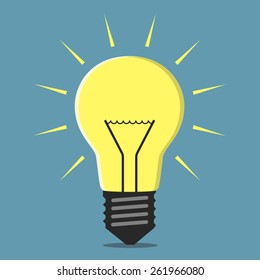 Glowing lightbulb, inspiration, insight concept, EPS 8 vector illustration