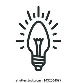 glowing lightbulb - minimal line web icon. simple vector illustration. concept for infographic, website or app.