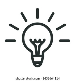 glowing lightbulb - minimal line web icon. simple vector illustration. concept for infographic, website or app.