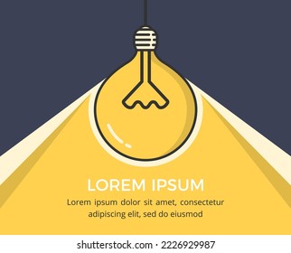 Glowing lightbulb and place for your text, vector eps10 illustration