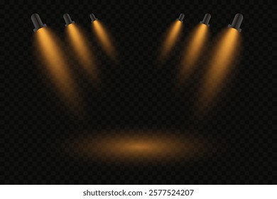 Glowing lighting effects, studio and stage lighting.
