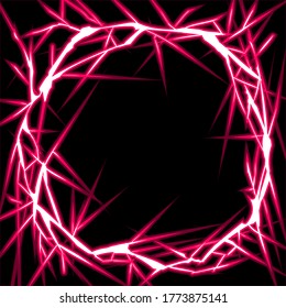 Glowing lightning circle frame material