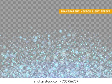 Glowing lights blue glitter. Sparkle particles texture. Christmas dust, luxury sparkling vector background