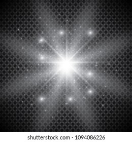 Glowing lights effect, flare, explosion and stars. Special effect isolated on transparent background