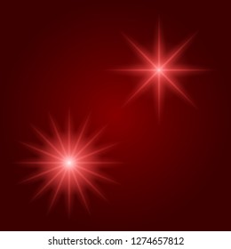 Glowing lights effect, flare, explosion and stars. Special effect isolated on  background - Vector illustration EPS10