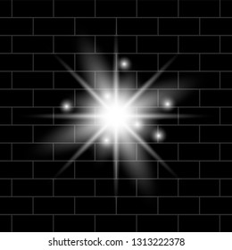 Glowing lights effect, flare, explosion and stars. Special effect isolated on transparent background 