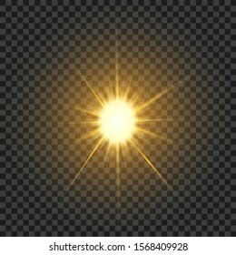 Glowing lights effect, flare, explosion and stars. Special effect isolated on transpar