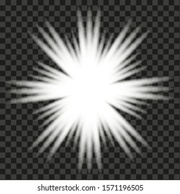 Glowing lights effect, flare, explosion and stars. Special effect isolated on transpar