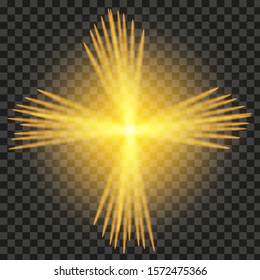 Glowing lights effect, flare, explosion and stars. Special effect isolated on transpar