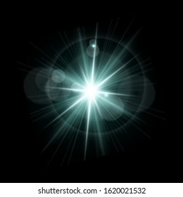 Glowing lights effect, flare, explosion and stars. Special effect isolated on background