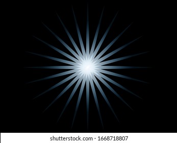 Efecto de las luces brillantes, explosión y estrellas. Efecto especial aislado en el fondo transparente.Ilustración vectorial EPS10.