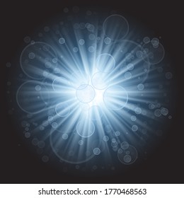 Glowing lights effect, flare, explosion and stars