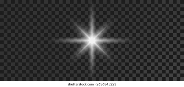 Glowing lights effect, flare, explosion and star. Special effect isolated on background
