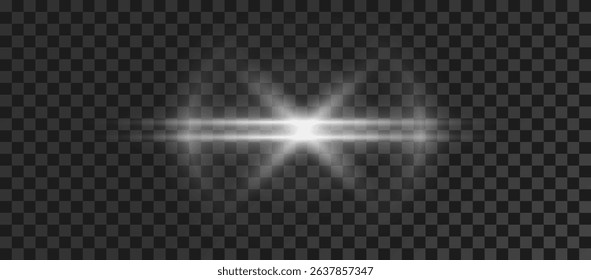 Glowing lights effect, flare, explosion and star. Special effect isolated on background
