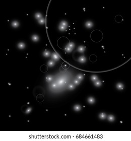 Glowing lights effect, flare, explosion and stars. Special effect isolated on transparent background
