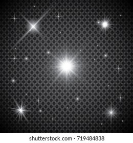 Glowing lights effect, flare, explosion and stars. Special effect isolated on transparent background