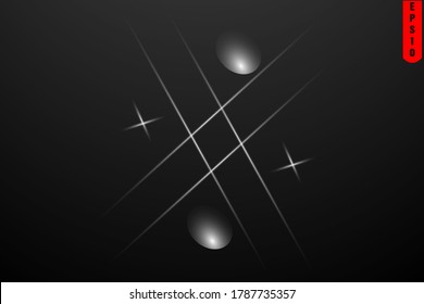 Efecto de luces brillantes, flash, ráfaga y estrellas. Efecto especial aislado sobre fondo transparente
