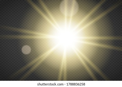 
Glowing lights effect, flash, burst and stars. Special effect isolated on transparent background