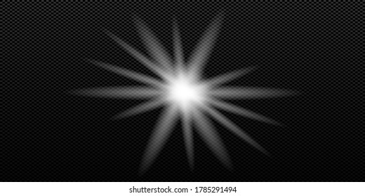 Glowing lights effect, flash starburst Special effect isolated on transparent background