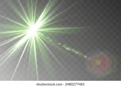 Glowing lights effect. Glitter sparkle isolated. White shining star or sun flare. Decoration for Christmas, new year party. Magic photo overlay. Transparent background can be removed in vector file.