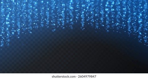 Glowing lights effect on transparent bakground. Abstract flare light rays. Vector illustration.