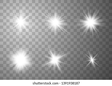 Glowing lights effect. Star burst with sparkles. Special effect isolated on transparent background. Vector illustration eps10.